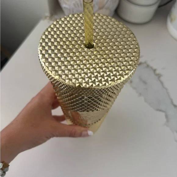 Starbucks Metallic Gold Textured Tumbler - Picture 3 of 6